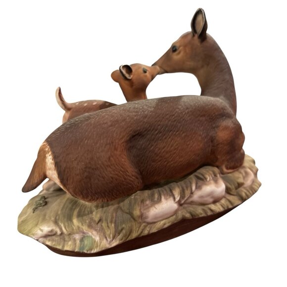 Vintage Homco - Masterpiece Porcelain Deer & Fawn - 7.5" L x 5.5" T No Box - Picture 4 of 5